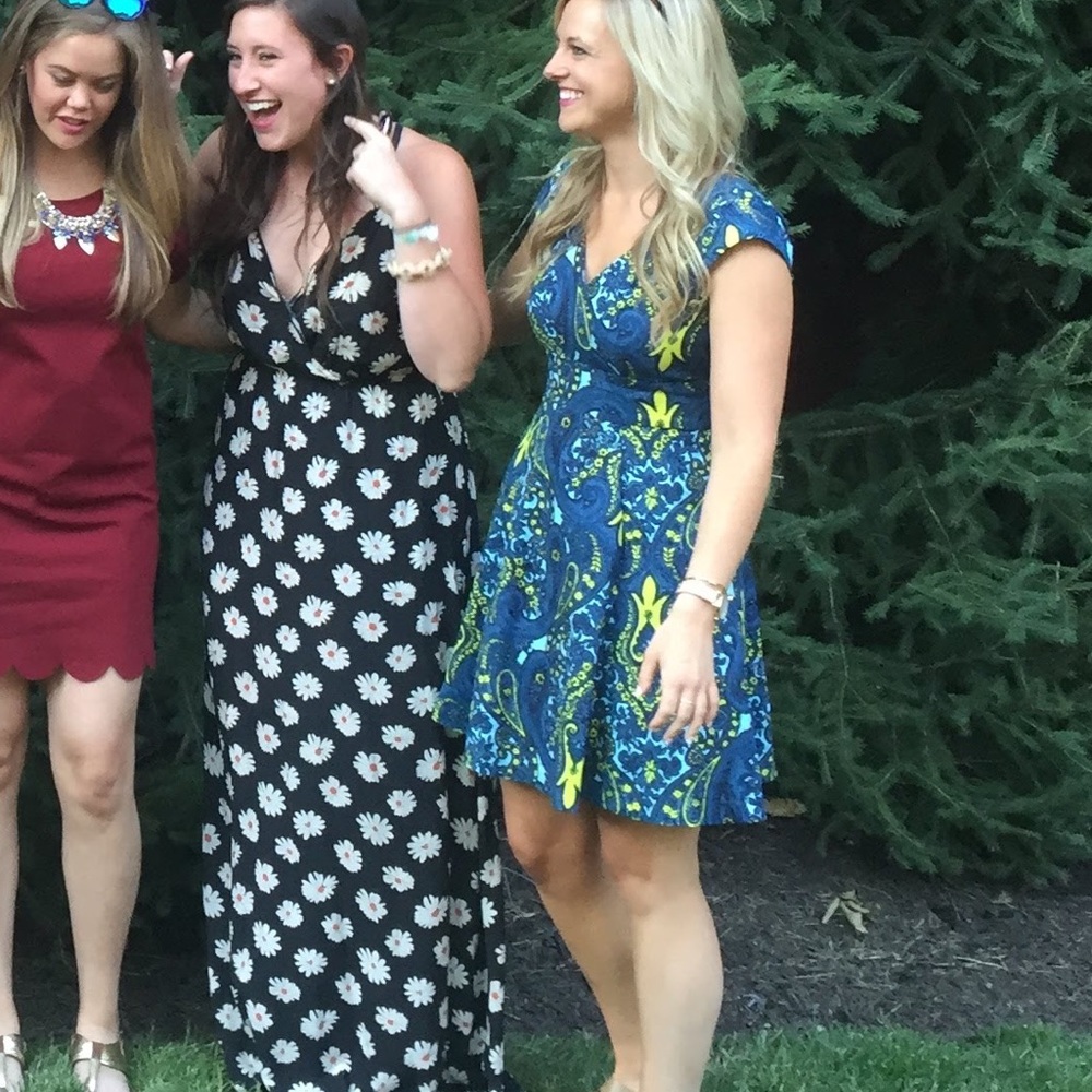Tracy Reese Vibrant Blue & Yellow Floral Dress